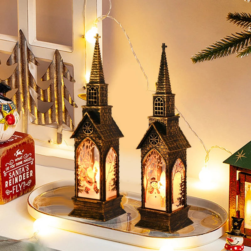 2025 Christmas LED Night Light Santa Claus Snowman Lantern Lamp Table Ornament Christmas Decoration for Home Xmas Navidad Gifts