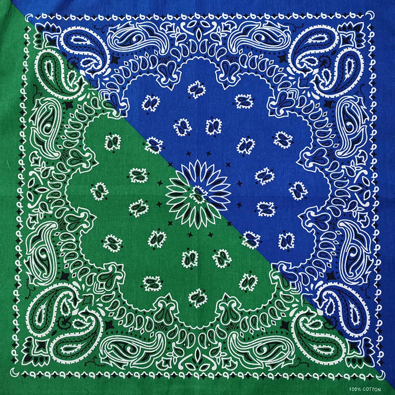 New Fashion Hip Hop 100% Cotton Bandana Square Scarf Gradient Color Paisley Headband Printed For Women/Men/Boys/Girls