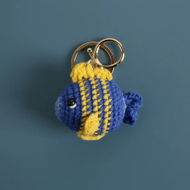 Ocean Animal Crochet Keychain Tropical Fish Bag Charm