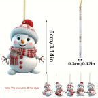 5pcs, Acrylic Snowman Ornaments, 2D Christmas Tree Hanging Decorations, Seasonal Decor for Christmas, Halloween, Thanksgiving
