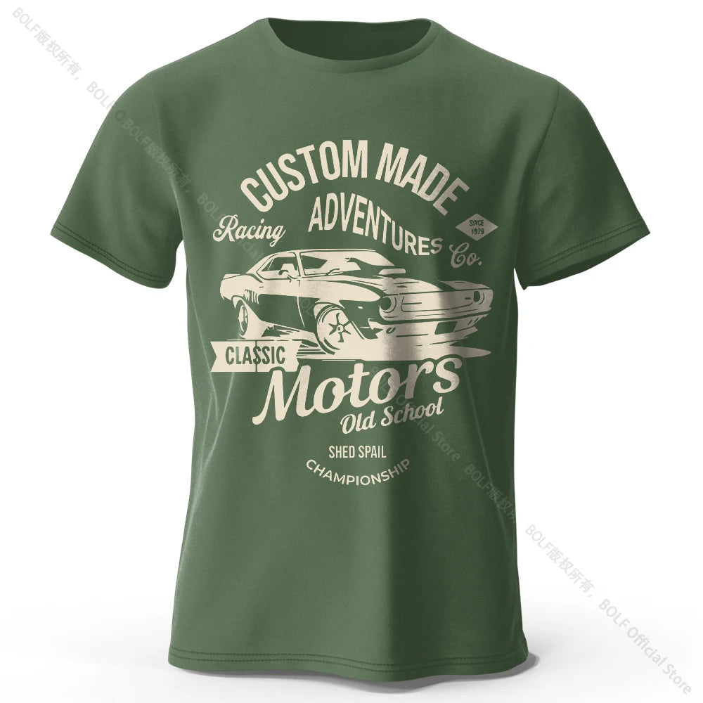 Men's Vintage Motors Graphic T-Shirt – Oversized Cotton Streetwear Tee