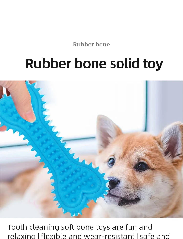 1PCs Pet Chew Toy Soft Rubber Bite-resistance Bone Shape Teeth Grinding Chewing Toys for Small Dogs Training Pet Supplies