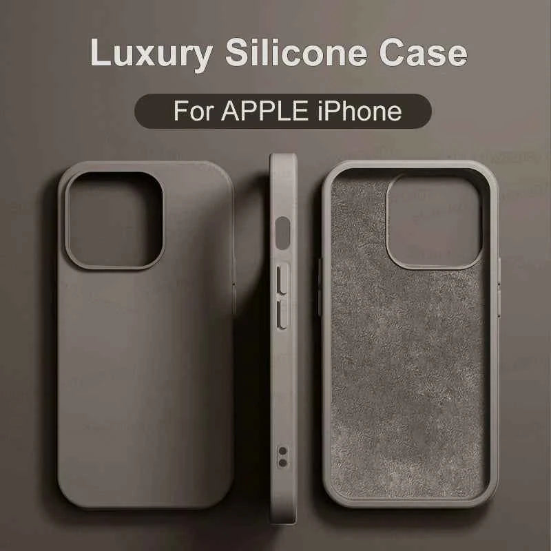 Luxury Shockproof Case For Apple iPhone 11 12 13 14 15 16 17 Pro Max 17 Air Plus Liquid Silicone Cases Cover Phone Accessories