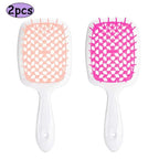 2pcs Professional Comb Detangling Hair Brush Scalp Massage Anti-static Comb Hollow Out Hairbrush for Wet Dry Barber Hair Styling
