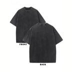 Dark Black Rose Graphic Print T Shirt Washed Vintage Casual Loose Streetwear Daily Wear Short Sleeve Goth Top for Women