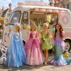 Girls Princess Dress Kid Cinderella Snow White Aurora Rapunzel Cinderella Halloween Costume Children Birthday Party Dress