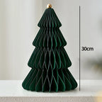 Paper Christmas Tree Ornaments 3D Honeycomb Christmas Tree Decorations Folded Paper 2026 Xmas New Year Desktop Arrangement Decor