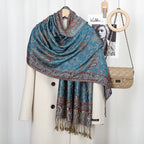 Ethnic Paisley Embroidery Viscose Hijab Retro Cashew Cotton Muslim Women Scarf Wraps Ladies Elegant Shawls Turban Headscarf