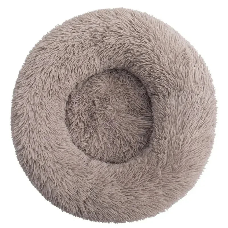 Round Plush Pet Bed for Large & Medium Dogs – Super Soft Cat Bed, Cozy Winter Warm Sleeping House