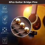 6 Pcs Brass Guitar Bridge Pins Guitar Bridge Strings With Guitar Bridge Pin Puller Nail Pins Guitar Parts Replacement