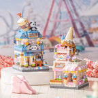 NEW Panda Pet Coffee Ice Cream Flower Shop Store Street View Food House Building Blocks Kit Girls Bricks Model Kids Toy Children