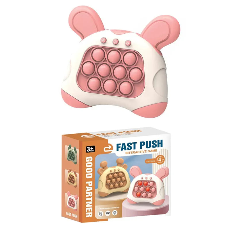 Pop it Quick Push Game Machine Fidget Kids Games Toys Sensory Toys Handheld Game Bubble Stress Pop Light Up Game for Kids Adults