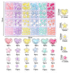 24-Grid Acrylic Beads Kit – Heart, Star & Flower Spacer Beads for Bracelets, Keychains & Jewelry Making