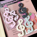 5pcs Polka Dot Stripe Music Note Barrettes Korean Ins Sweet Hairpins Creative Anti Slip Hair Clips Hair Accessories for Girls