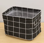 Random Cotton Hemp Storage Basket with Handheld Printed Tabletop, Miscellaneous Sorting Cabinet, Small Clothing, Fabric Storage
