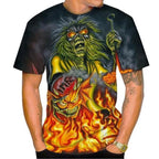 Summer Fashion Nostalgic 3D Printed Heavy Metal Music Devil Cool Fashion Personalized T-shirt