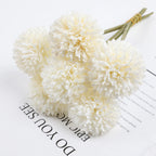 6 Artificial Dandelion and Chrysanthemum Ball Bouquets - Perfect for Home, Office, Coffee Shop, Garden Party, Wedding Decoration