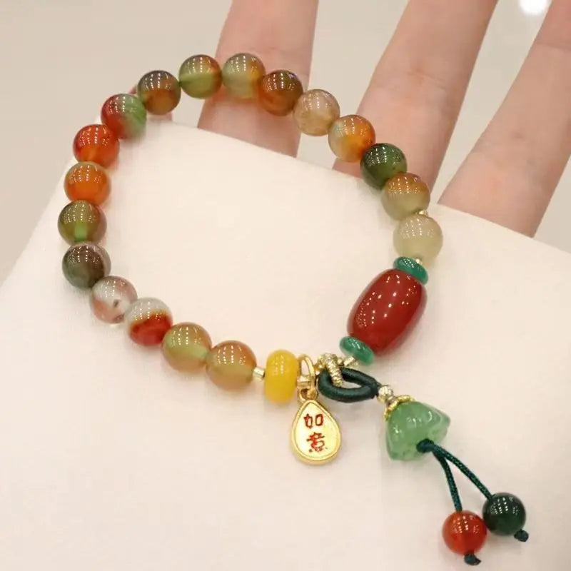 Fashion Colorful Beaded Orchid Pendant Bracelets for Women Girls Luxury Crystal Handmade Beads Bracelets Aesthetic Jewelry Gifts