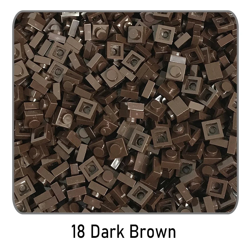 100Pcs DIY Bricks Parts 3024 1x1 Plate Educational Tech Construction Assmble Compatible Block Parts Toys for Child Kids