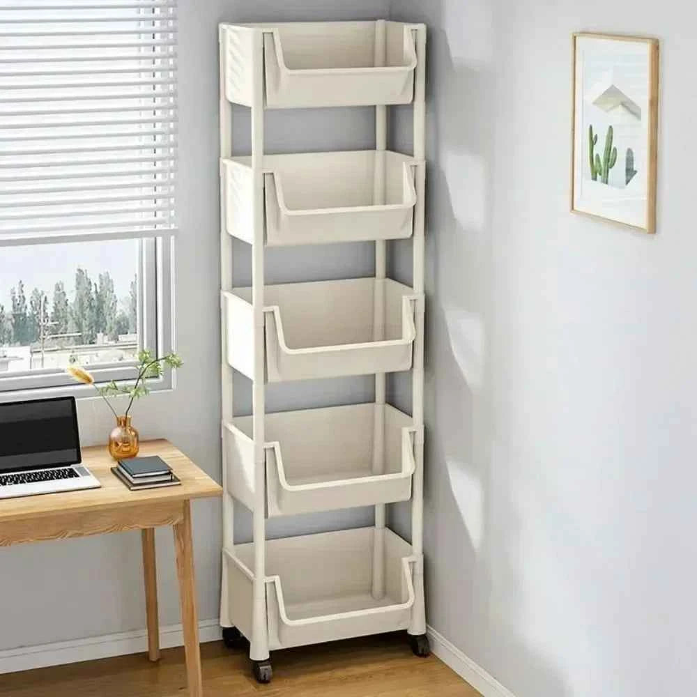 Versatile 2-5Tier Rolling Storage Cart with Wheels Perfect Bathroom Kitchen Office Ideal Groceries Snacks Toys Books Toiletries