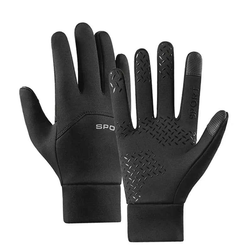 Winter Waterproof Fishing Men's Gloves Women's Cycling Warm Anti Slip Outdoor Sports Exposed Two Finger Touch Screen Gloves