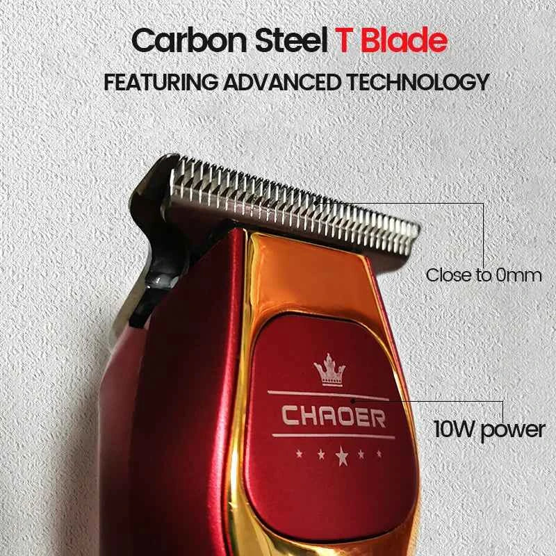Powerful Professional Hair Trimmer Men 0 MM T Blade Electric Clipper Rechargeable Barber Haircut Machine Beard Trimmer Shaver