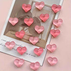 10pcs heart-shaped resin refrigerator magnets - multifunctional kitchen and office whiteboard decoration magnets