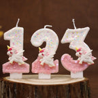 Happy Birthday Candle 0-9 Numbers Candle Pink Unicorn Birthday Candles for Cake Children's Birthday Party Candle Cake Decorating