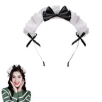 1PC　Maid Lace Bow Headband, Cute Cosplay Hair Accessory for Halloween, Costume Party & Dress - Up