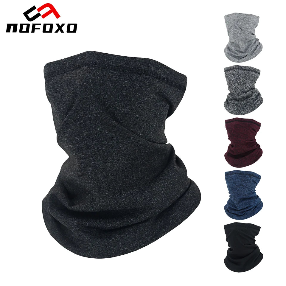 NOFOXO Winter Thick Polar Fleece Hiking Face Mask Men Women Warm Bandana Outdoor Cycling Sport Windproof Neck Warmer Scarf