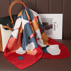 2025 Silk Shawl Print Headscarf Cat Hair Wrap Neckerchief Female Satin Square Scarf For Women Headband Foulard Hijab Bandana