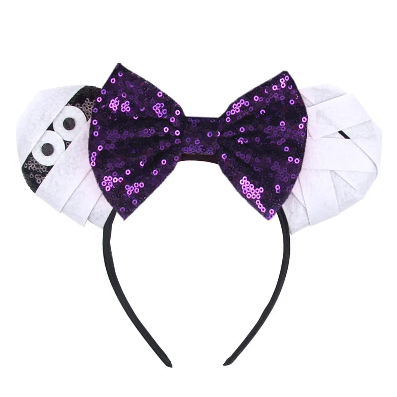 2026 Latest Halloween Cobweb Ears Headband Women Festival DIY Mouse Hairband Kids Party Villains Cosplay DIY Hair Accessories