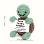 Positive Energy Duck Doll Hug Pocket Mini Handmade Plush Wool Knitting Dolls Funny Emotional Support Crochet Gift for Birthday