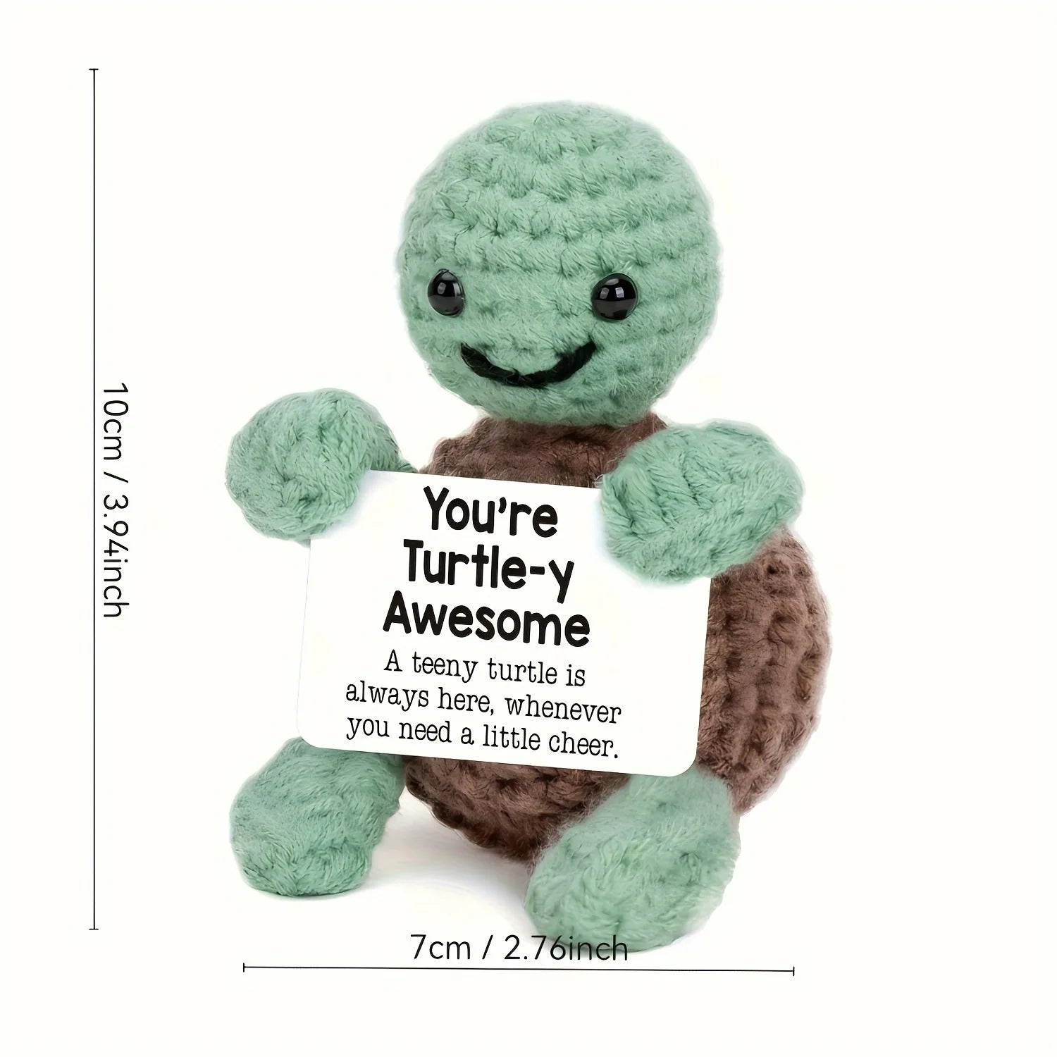 Positive Energy Duck Doll Hug Pocket Mini Handmade Plush Wool Knitting Dolls Funny Emotional Support Crochet Gift for Birthday