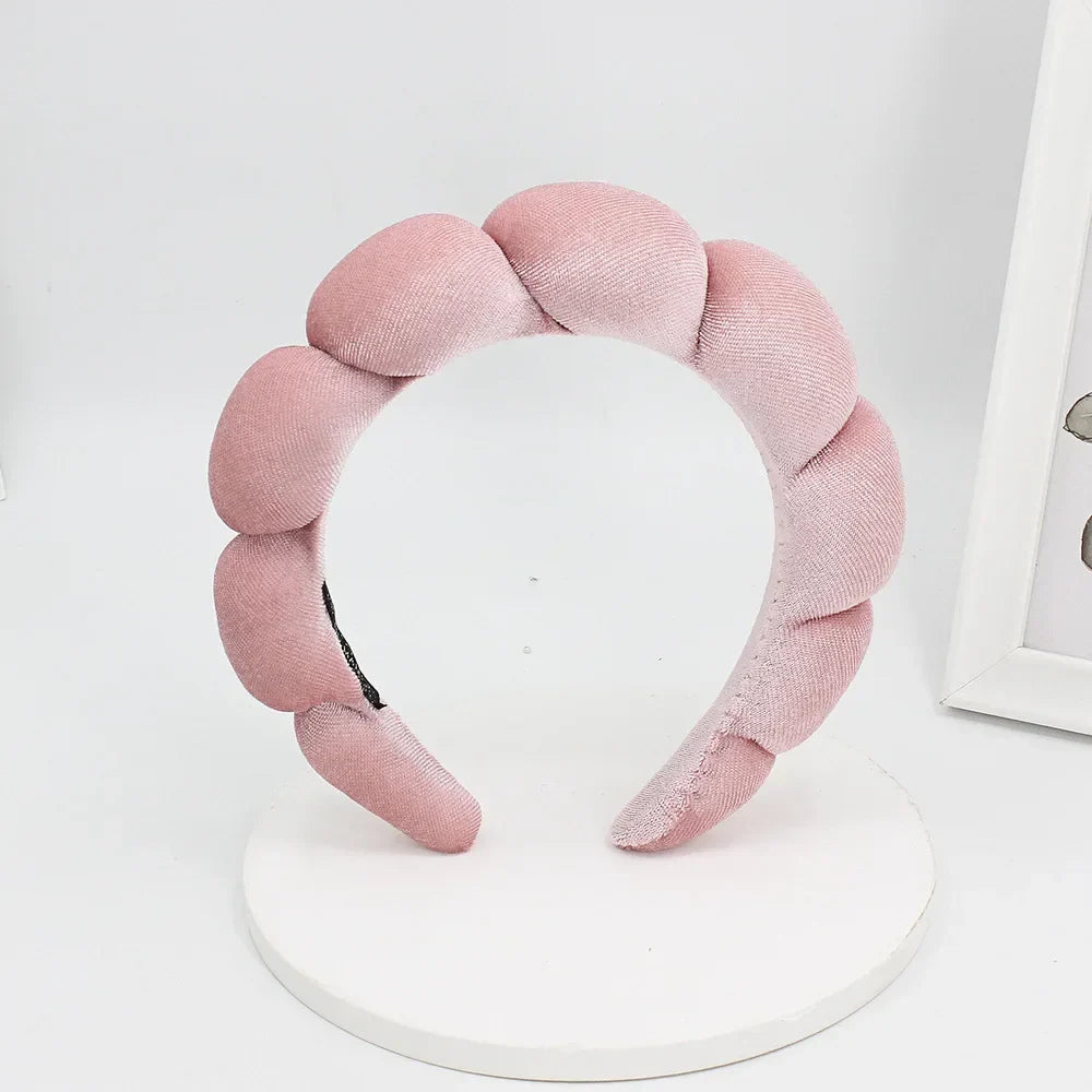 Sponge Spa Headband Velvet Washing Face Wide Padded Headband Skin Care Makeup Removal Shower for Women Girls Hair Accessories