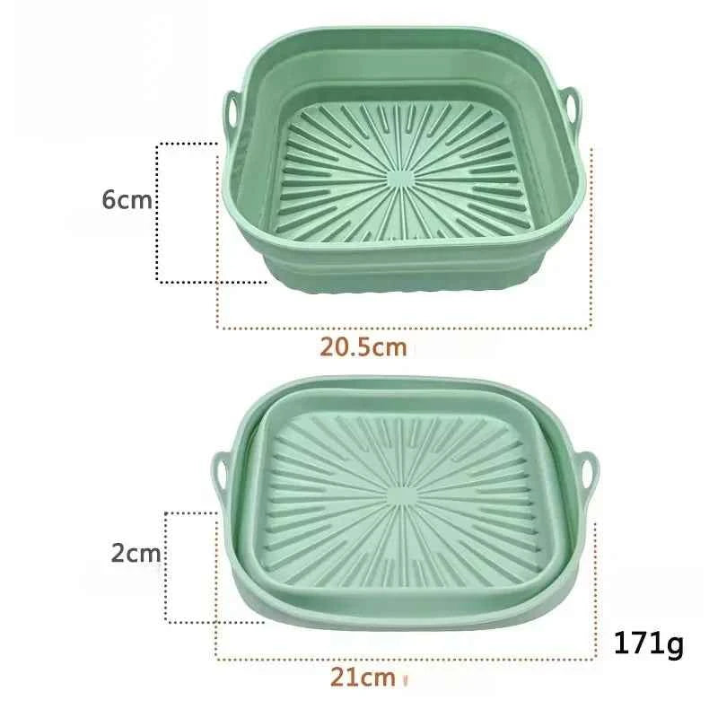 Foldable Air Fryer Silicone Liner Reusable Air Fryer Silicone Baking Tray Food Grade Silicone Air Fryer Mat
