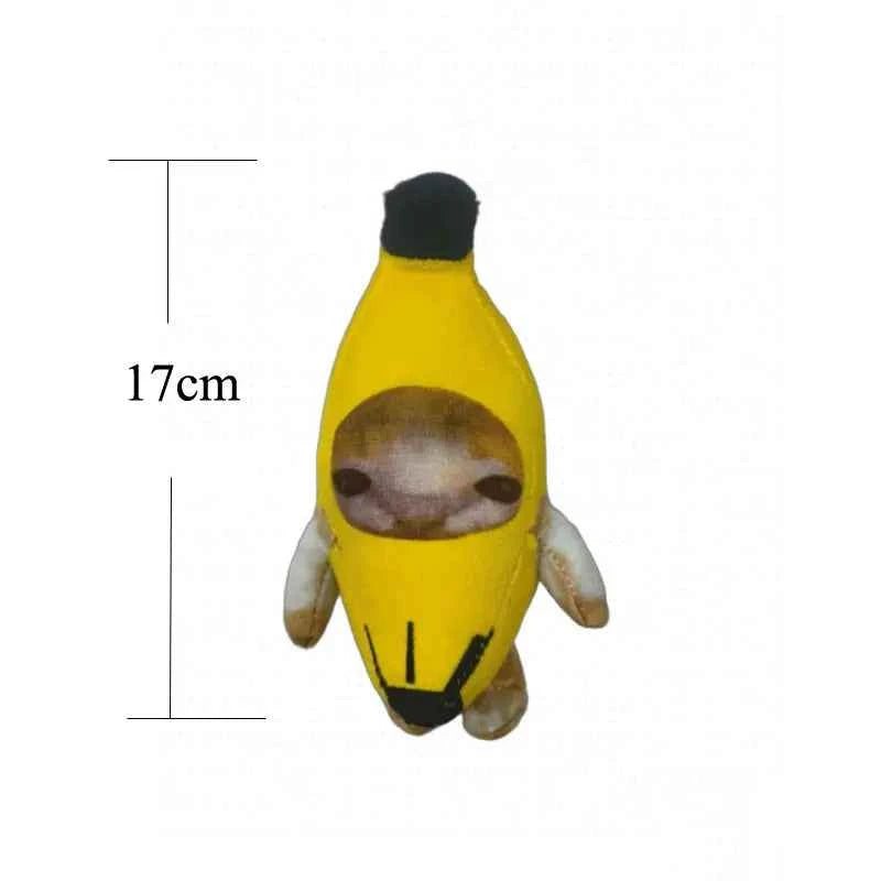 17cm Banana Cat Doll Pendant Keychain Crying Happy Banana Cat ,1pcs/pack