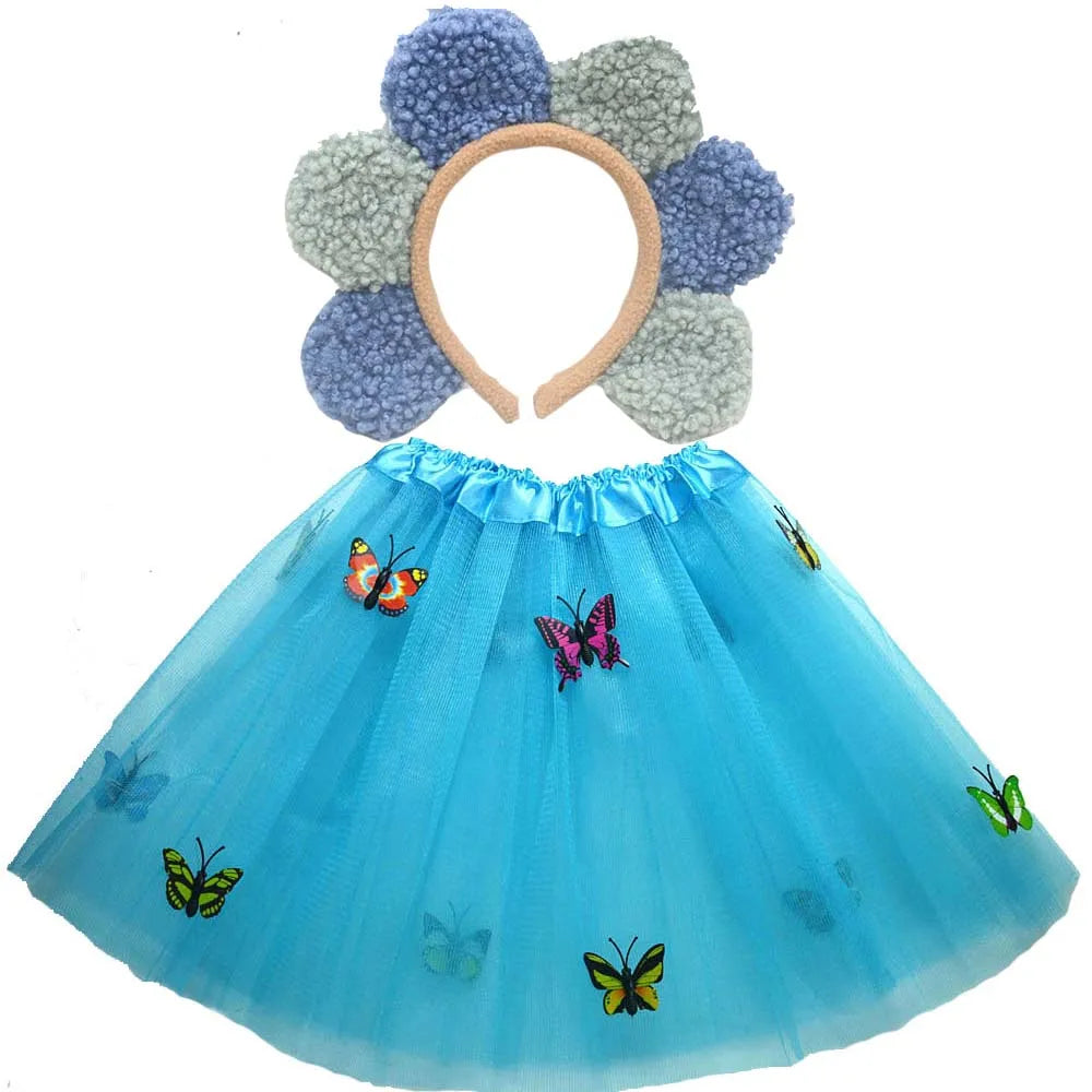 Animals  Children  Headband Tutu Skirt Tail Bow Kids  Girl Party Props Elephant Tiger Fox     Halloween Costume Cosplay