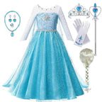 Girls Elsa Anna Princess Costume Dress – Summer Fancy Queen Outfit