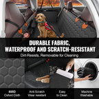 SucceBuy Back Seat Extender Dog Car Seat Cover for Back Seat Bed with Mesh Window and Storage Pocket Supports 350lbs Dog Hammock