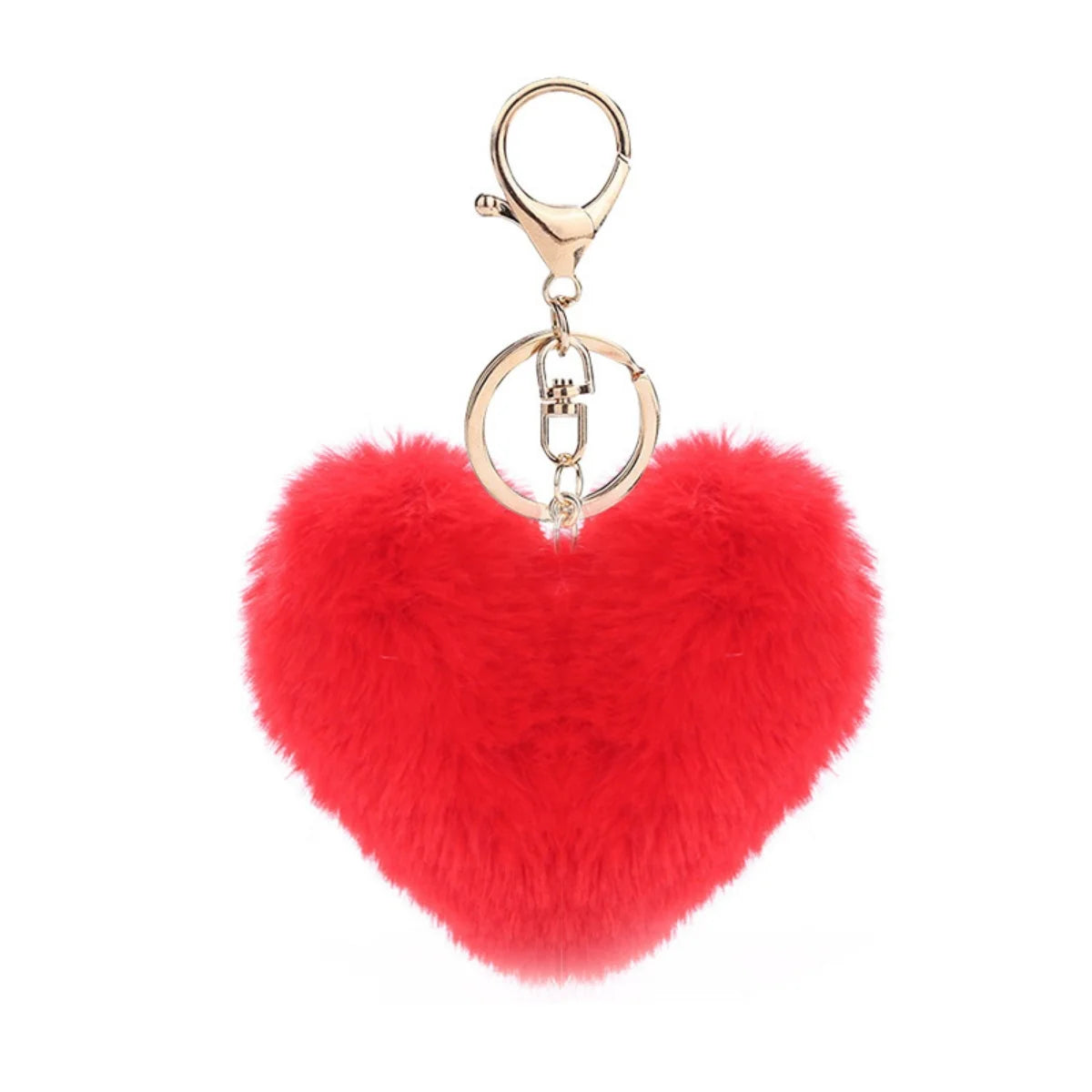New Heart Plush Hair Ball Keychain Women Leopard Pompom Love Car Key Chain Bags Pendant Hairball Key Rings Jewelry