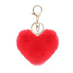Heart Plush Pom Pom Keychain Fashion Bag Charm