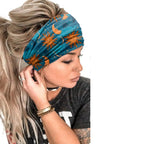 Bohemia Print Wide Headbands New Vintage Elastic Knot Turban Headwrap for Women Girls Soft Print Yoga Bandana Hair Accessories