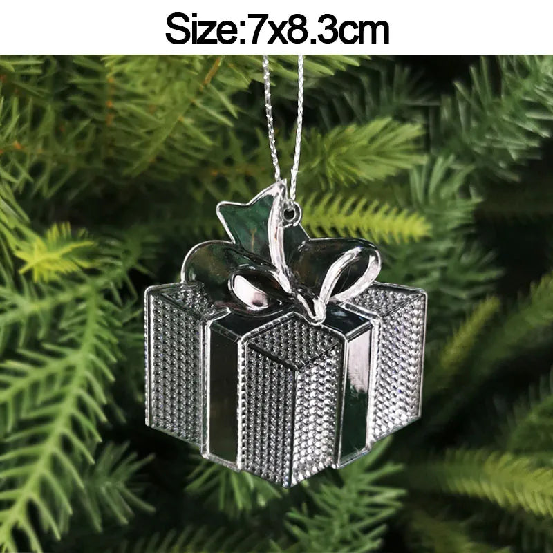 5pcs Christmas Home Decorations Crystal Acrylic Ornaments Snowflake Elk Xmas Tree Hanging Pendants Navidad 2026 New Year Gift