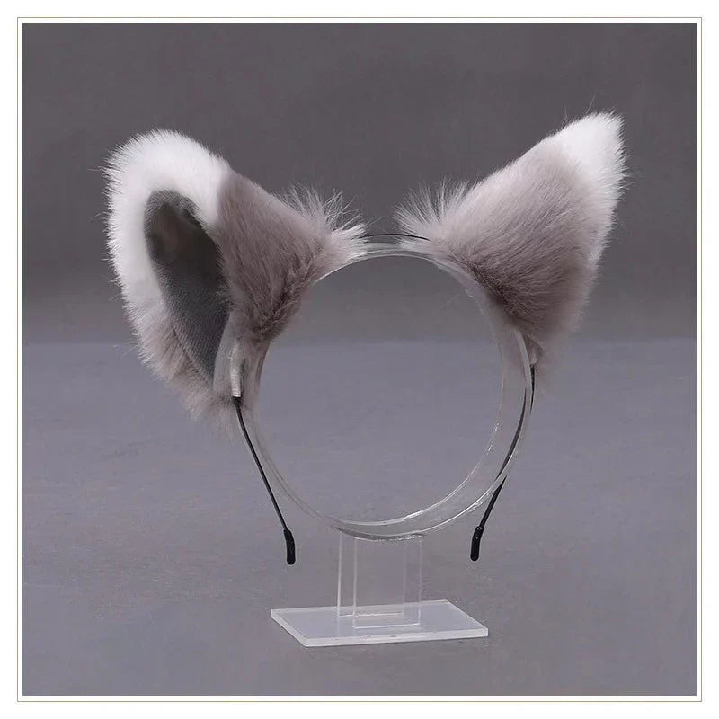Lolita Animal Cat Fox Ear Hair Hoops Cosplay Girls Halloween Anime Headbands Headwear Hair Accessories