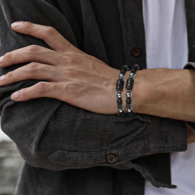 12 Constellation Zodiac Bracele Signs Beads Couples Bracelet Square Volcanic Stone Elastic Charm Bracelet for Women Men Gift