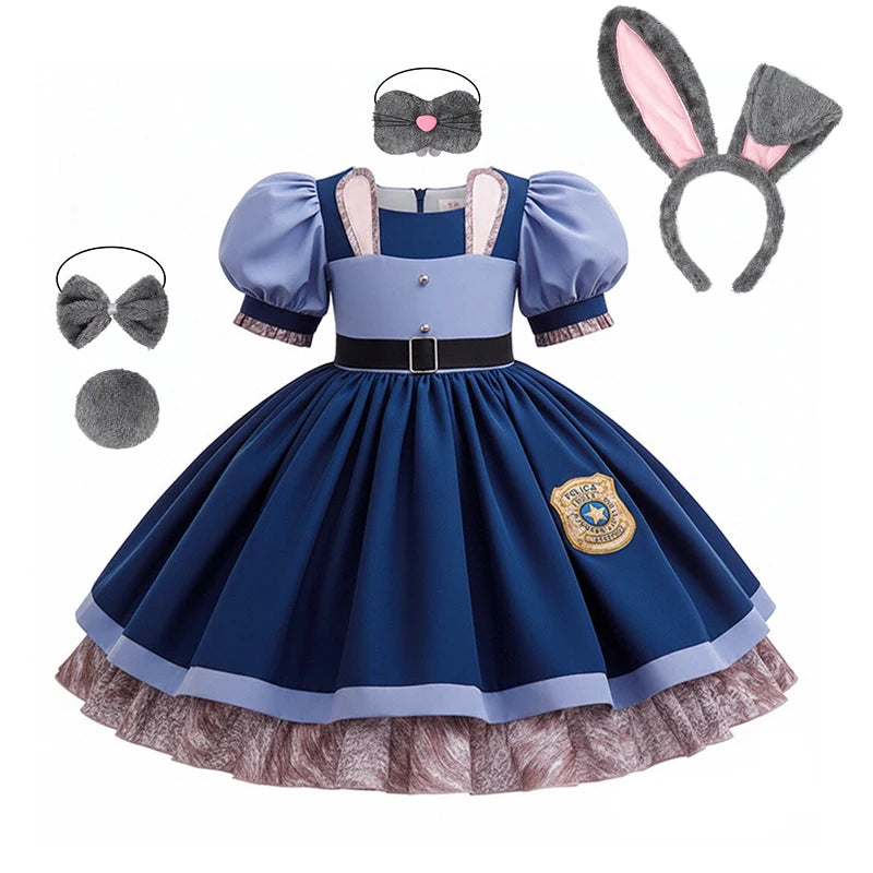 Disney Baby Girls Cosplay Zootopia Judy Bunny Costume For Children carnival Festival Dress Rabbit Police Zoo Fancy Clothes 2026