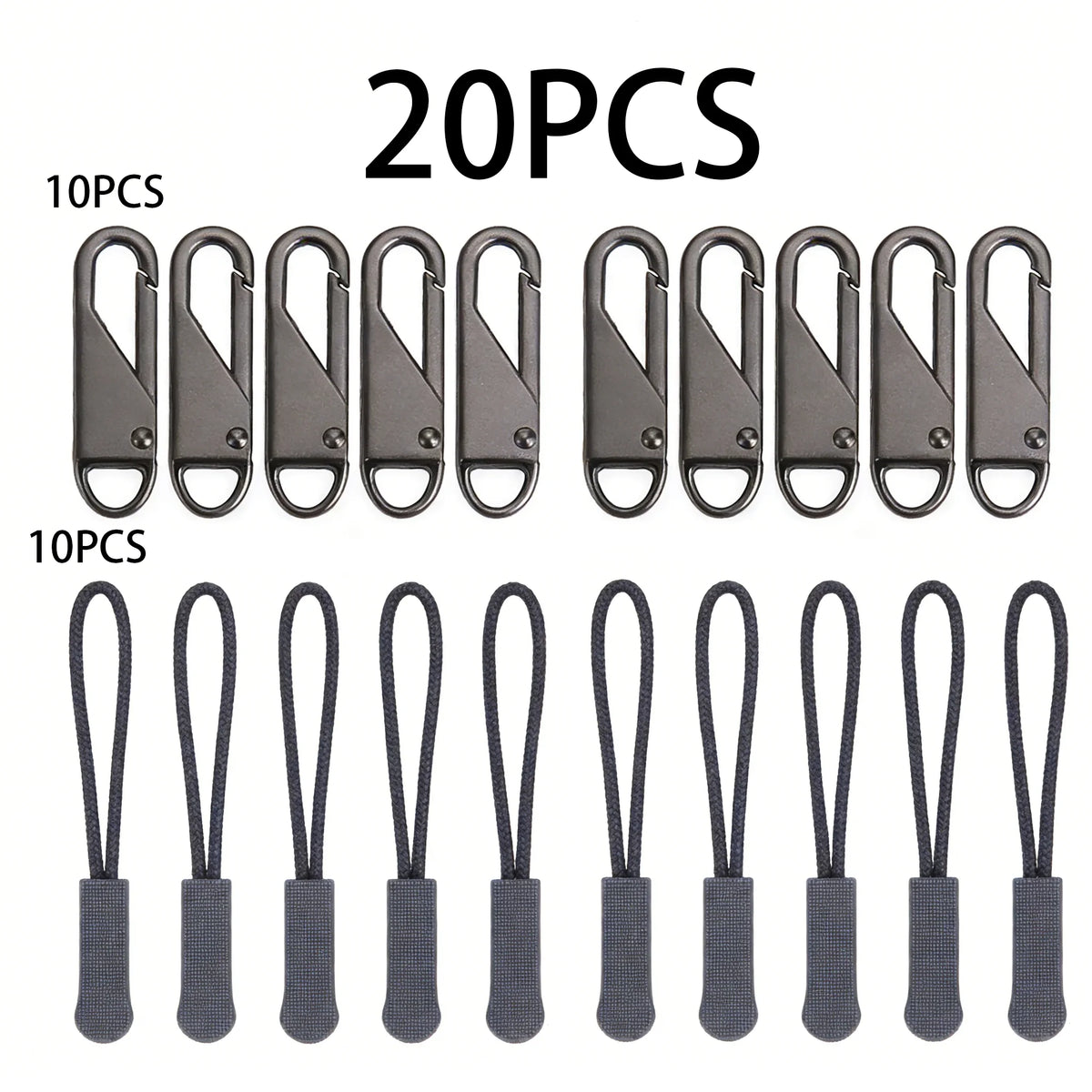 10/20Pcs Replacement Zipper Pulls Cord Extender for Backpacks Jackets Luggage Purses Handbags
