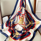 2025 Silk Shawl Print Headscarf Cat Hair Wrap Neckerchief Female Satin Square Scarf For Women Headband Foulard Hijab Bandana