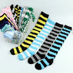 Womens Striped Thigh High Stockings Ladies Girls Black White pink Long Over Above Knee Socks femboy Cosplay Lolita Harajuku Y2k
